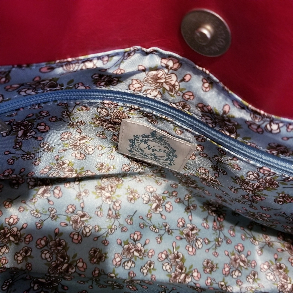 Plaid bag tote bag blue pink,zippers - Picture 5 of 6